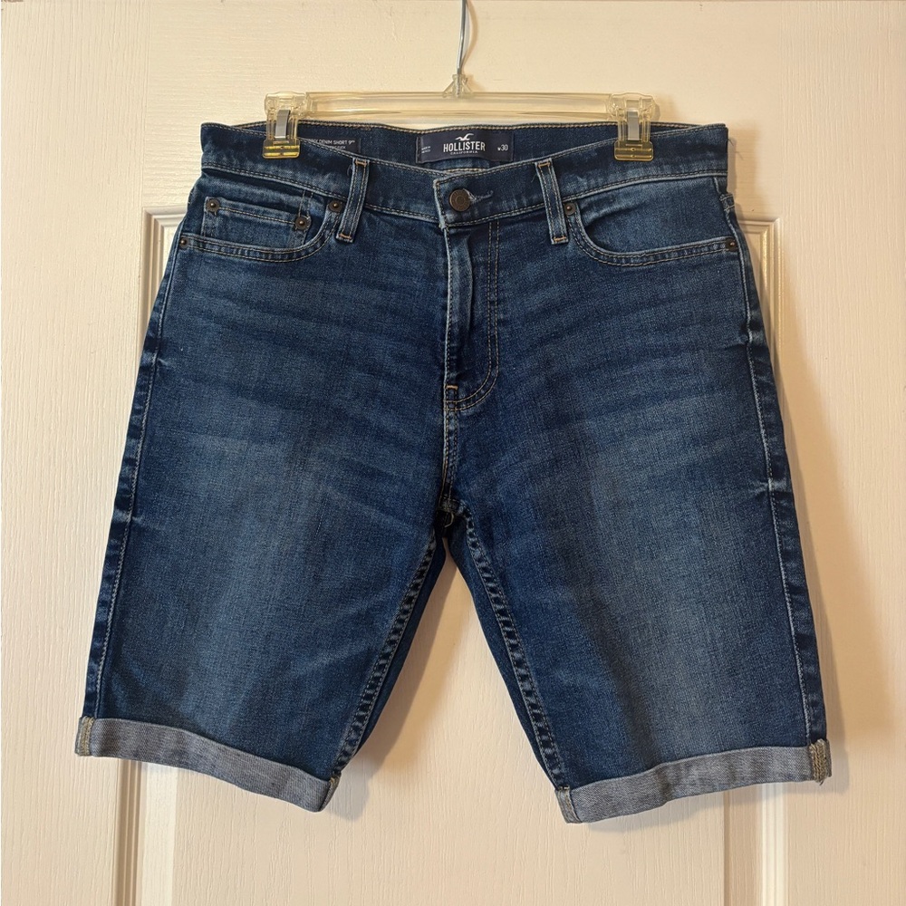 Hollister Blue Jean Shorts with Cuffed Hems (2000s)